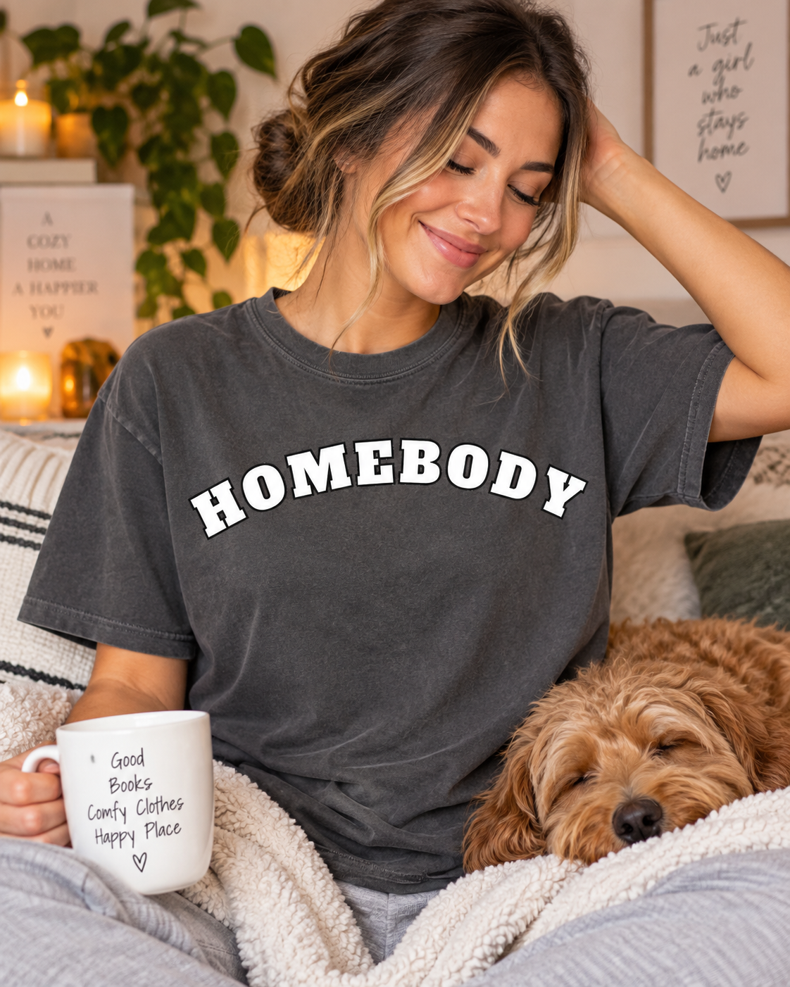 Homebody T-Shirt — Comfort Colors® Graphic Tee, Cozy Loungewear Shirt