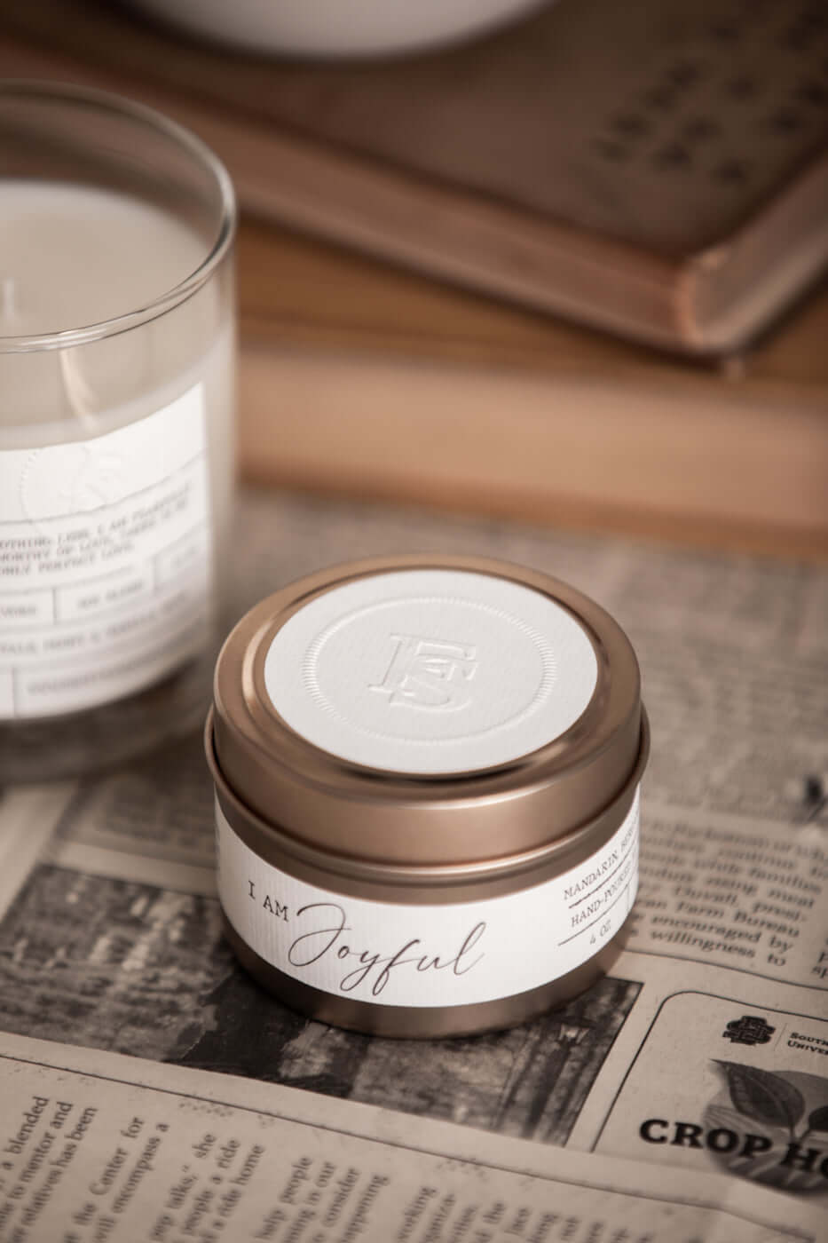 I AM Joyful 8 oz Concrete Candle