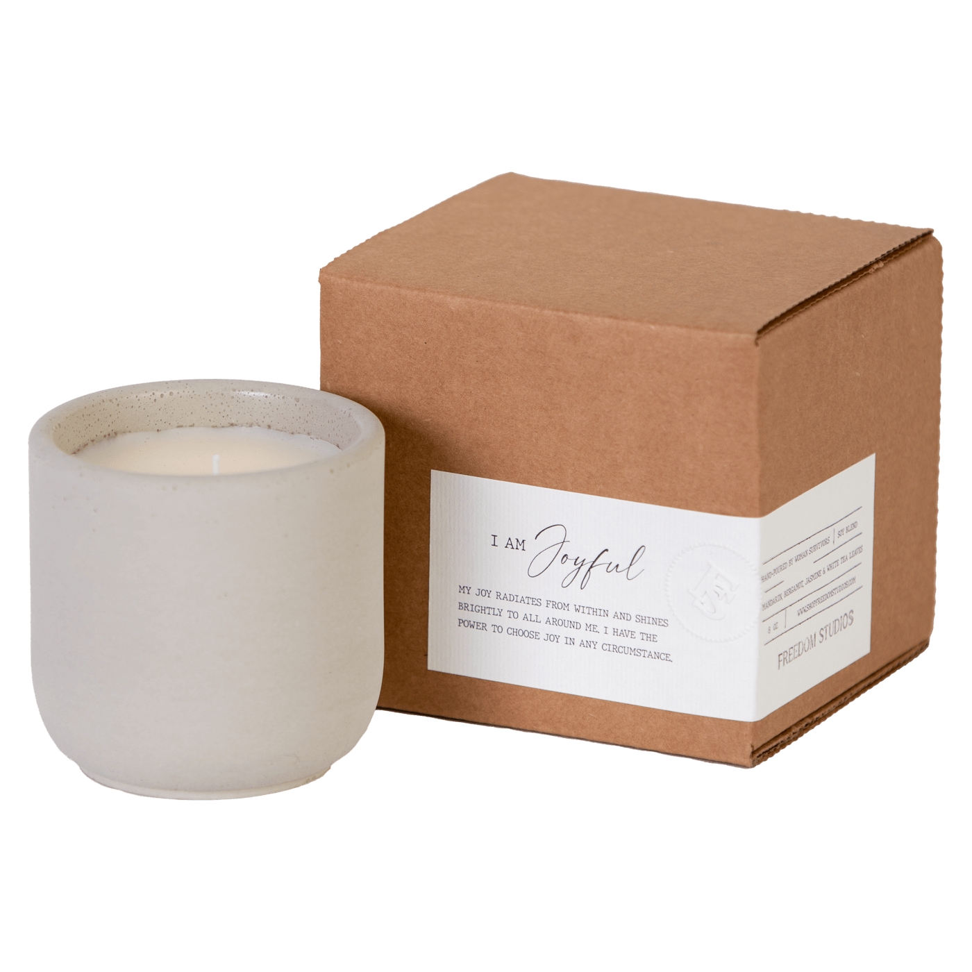 I AM Joyful 8 oz Concrete Candle