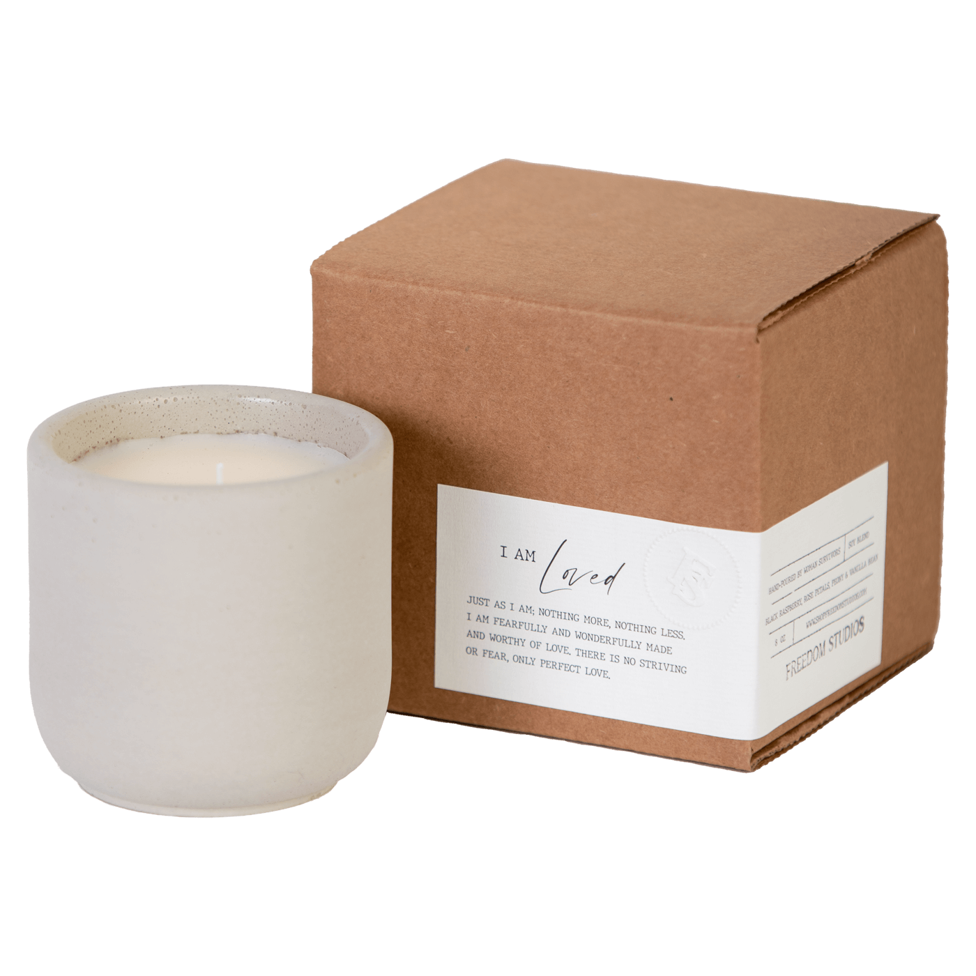 I AM Loved 8 oz Concrete Candle