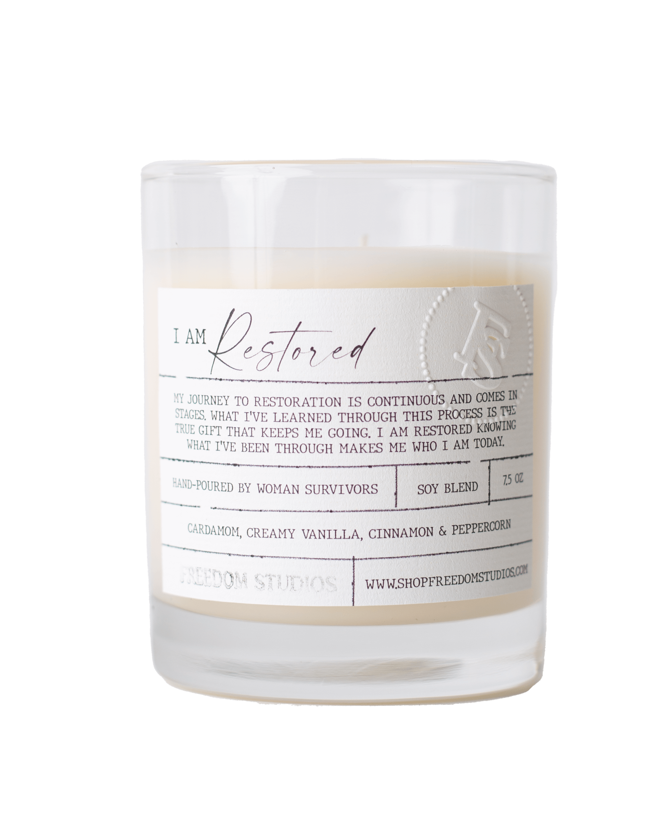 I AM Restored 7.5 oz Candle - Hand-Poured & Sustainable, Candles, $ 20.00, A Moment Of Now™