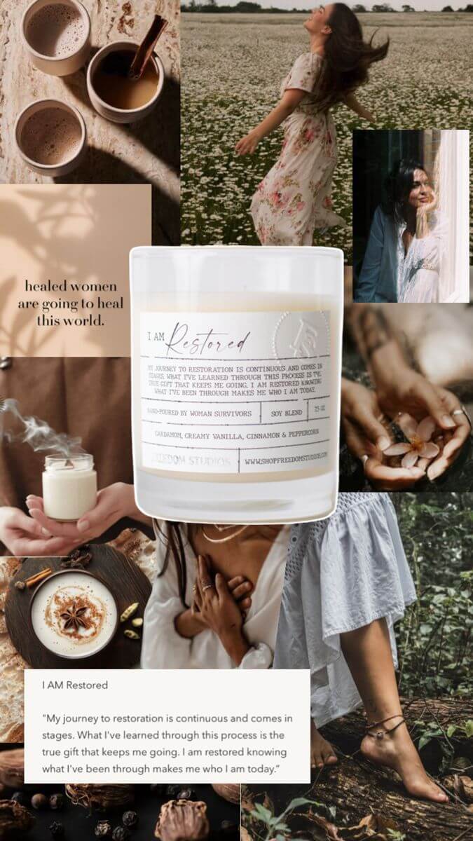 I AM Restored 7.5 oz Candle - Hand-Poured & Sustainable, Candles, $ 20.00, A Moment Of Now™