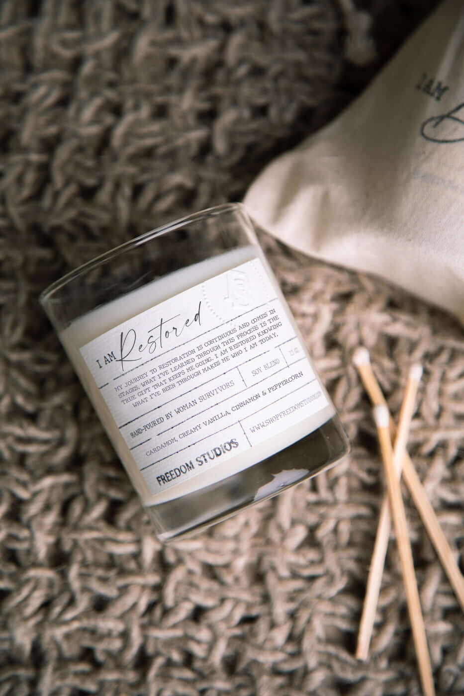 I AM Restored 7.5 oz Candle - Hand-Poured & Sustainable, Candles, $ 20.00, A Moment Of Now™