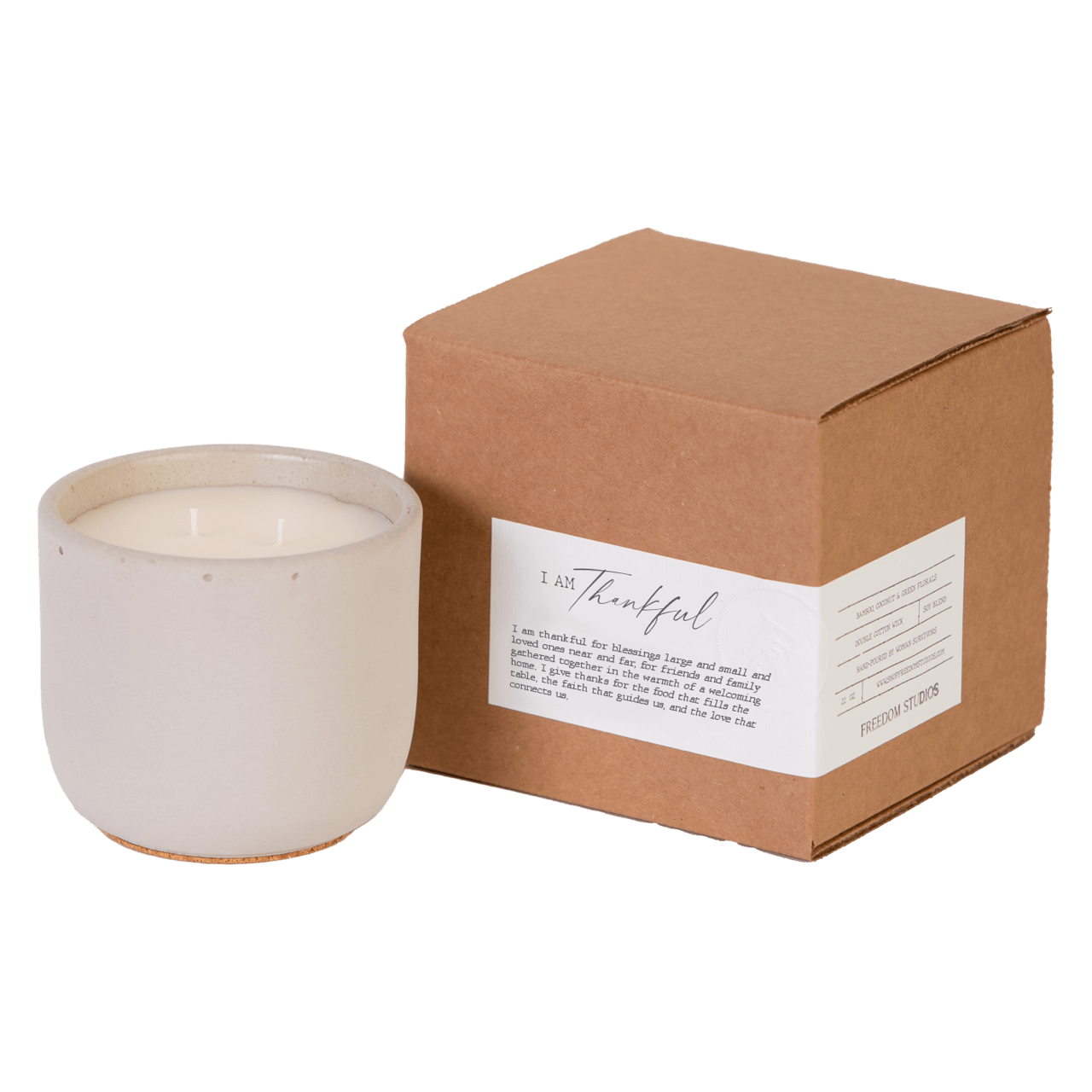 I AM Thankful 22 oz Concrete Candle - Fall Scented Comfort, , $ 42.00, A Moment Of Now™