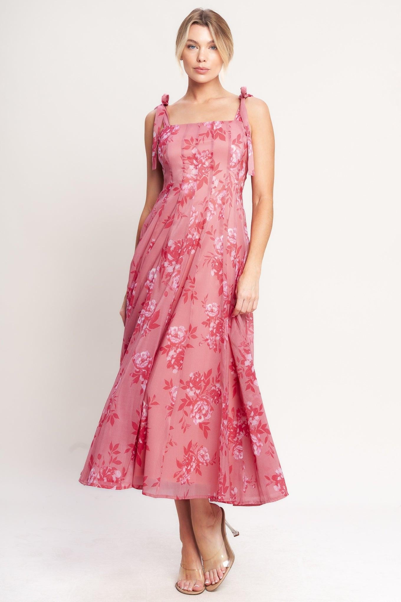 Romantic Canopy Woven Midi Dress