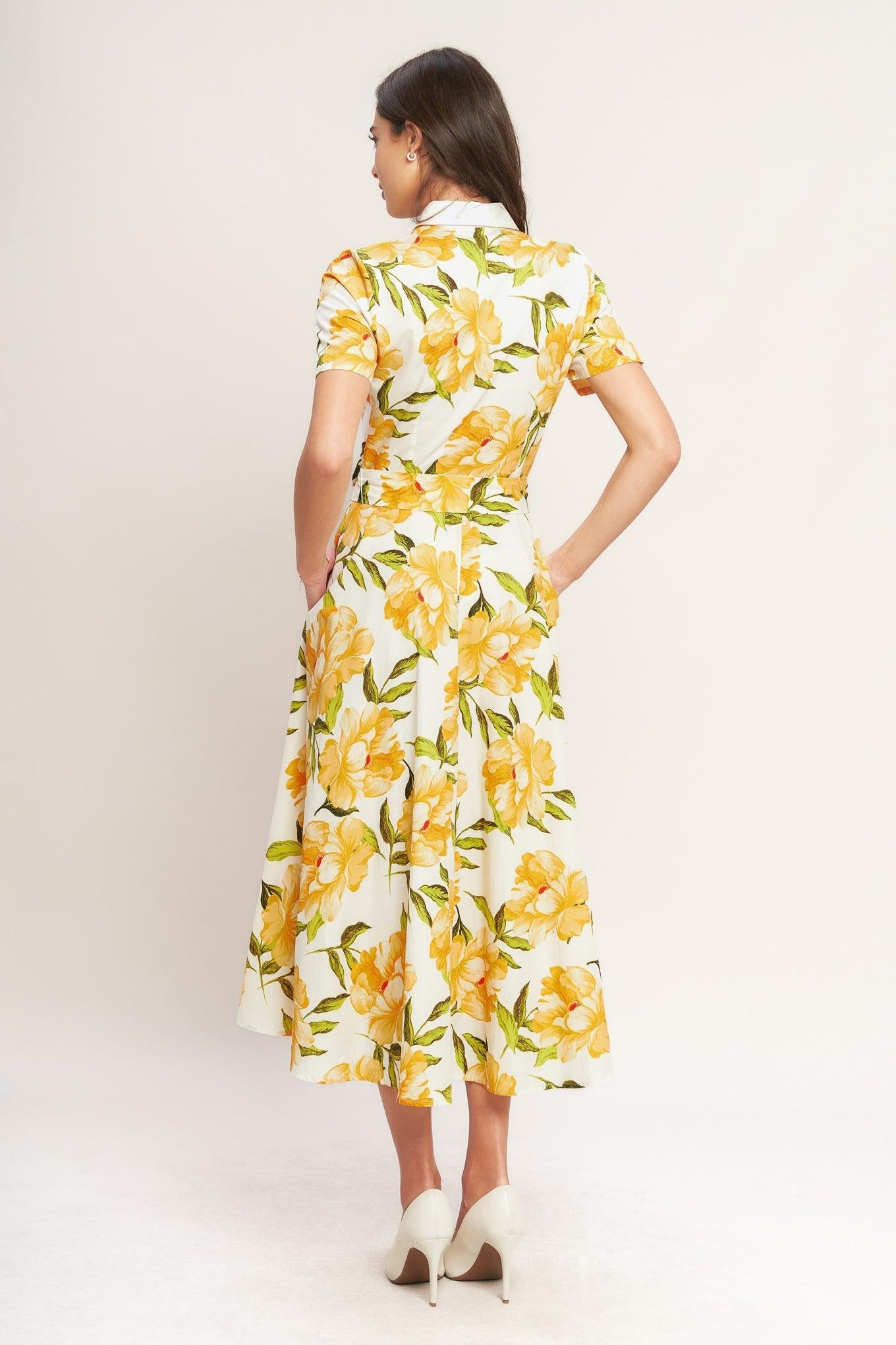 Uplifting Palette Woven Midi Dress