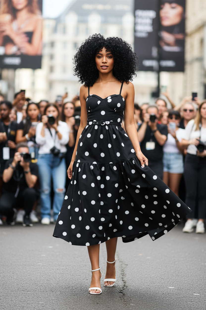 Monroe Dot Woven Midi Dress | Boutique In USA, DRESSES, $ 84.00, A Moment Of Now™