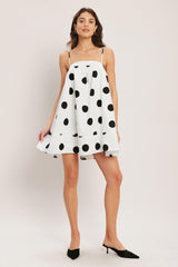 Runway Polka Woven Mini Dress