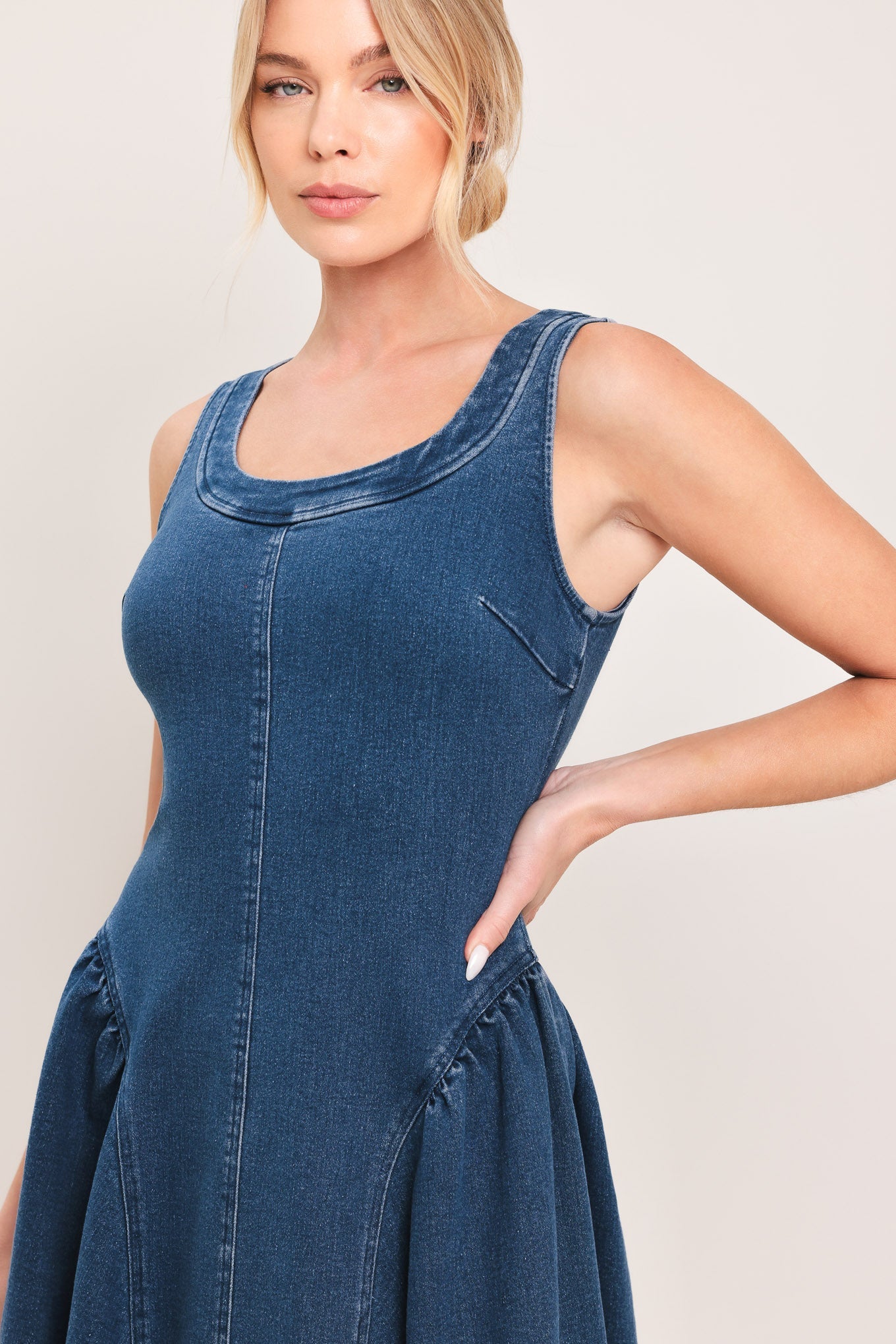 Classic Indigo Denim Midi Dress | Boutique In USA, DRESSES, $ 82.00, A Moment Of Now™
