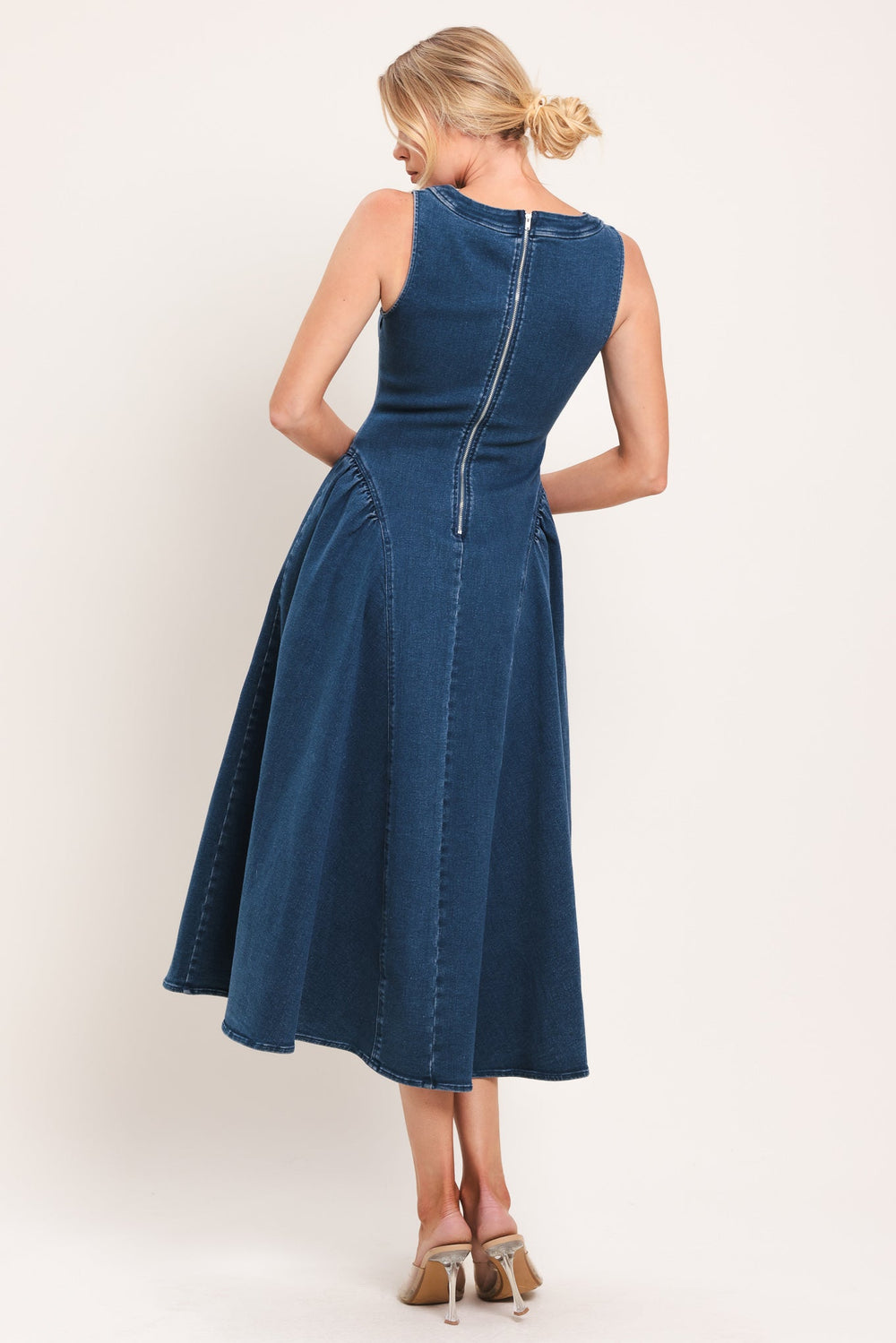 Classic Indigo Denim Midi Dress | Boutique In USA, DRESSES, $ 82.00, A Moment Of Now™