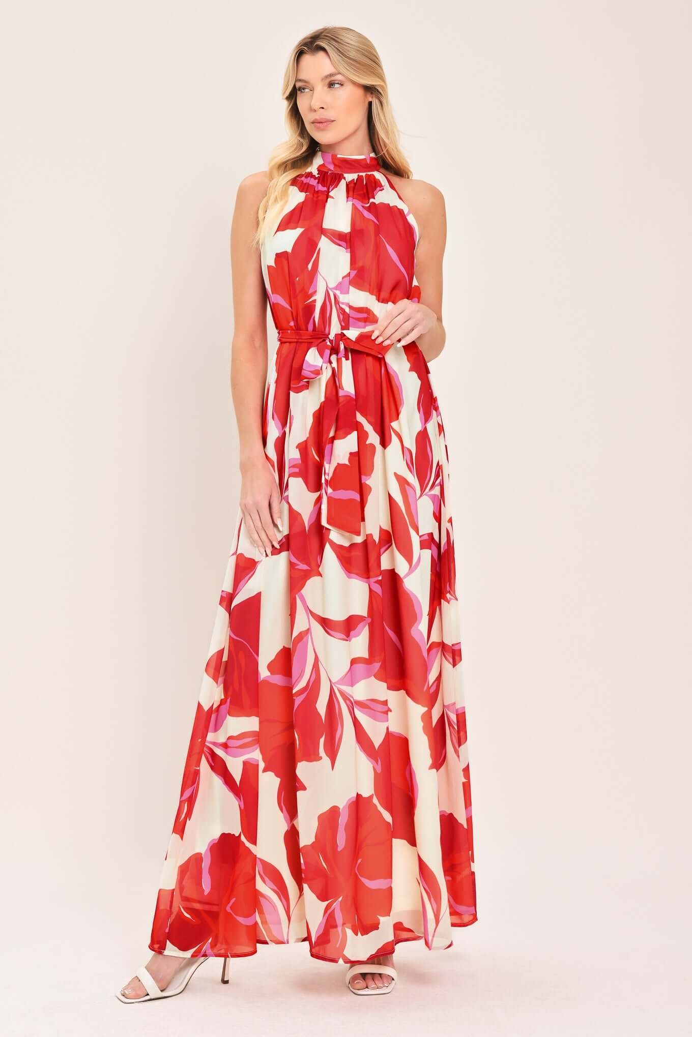 FIJI FLOWER HALTER WOVEN MAXI DRESS | Boutique In USA, DRESSES, $ 84.00, A Moment Of Now™