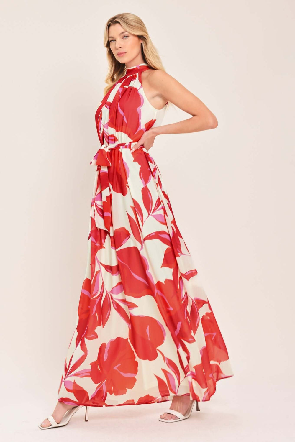 FIJI FLOWER HALTER WOVEN MAXI DRESS | Boutique In USA, DRESSES, $ 84.00, A Moment Of Now™