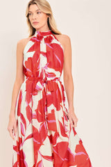FIJI FLOWER HALTER WOVEN MAXI DRESS | Boutique In USA, DRESSES, $ 84.00, A Moment Of Now™