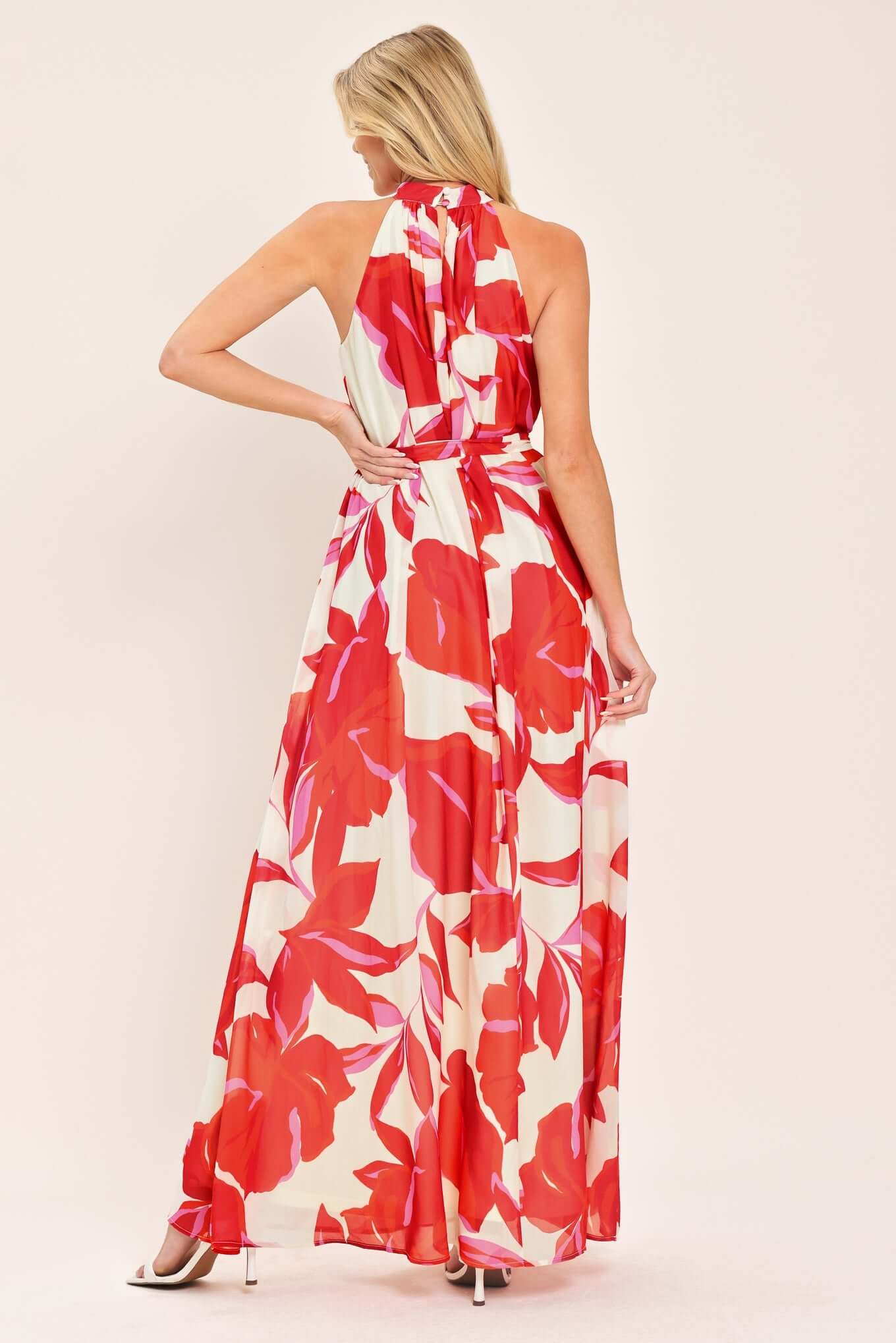 FIJI FLOWER HALTER WOVEN MAXI DRESS | Boutique In USA, DRESSES, $ 84.00, A Moment Of Now™