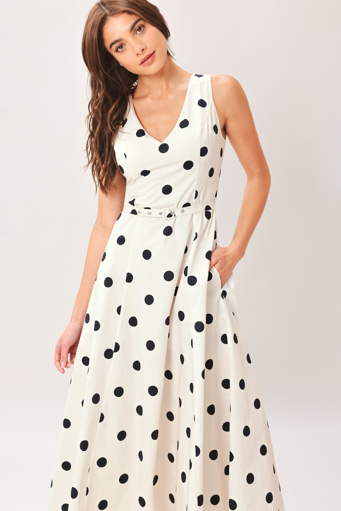 PURE POLKA WOVEN MIDI DRESS | Boutique In USA, DRESSES, $ 108.00, A Moment Of Now™