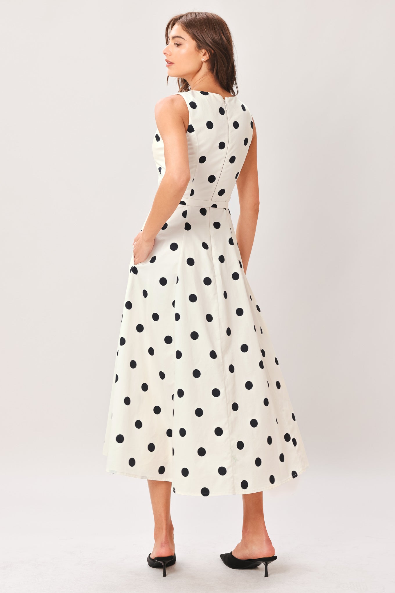 PURE POLKA WOVEN MIDI DRESS | Boutique In USA, DRESSES, $ 108.00, A Moment Of Now™