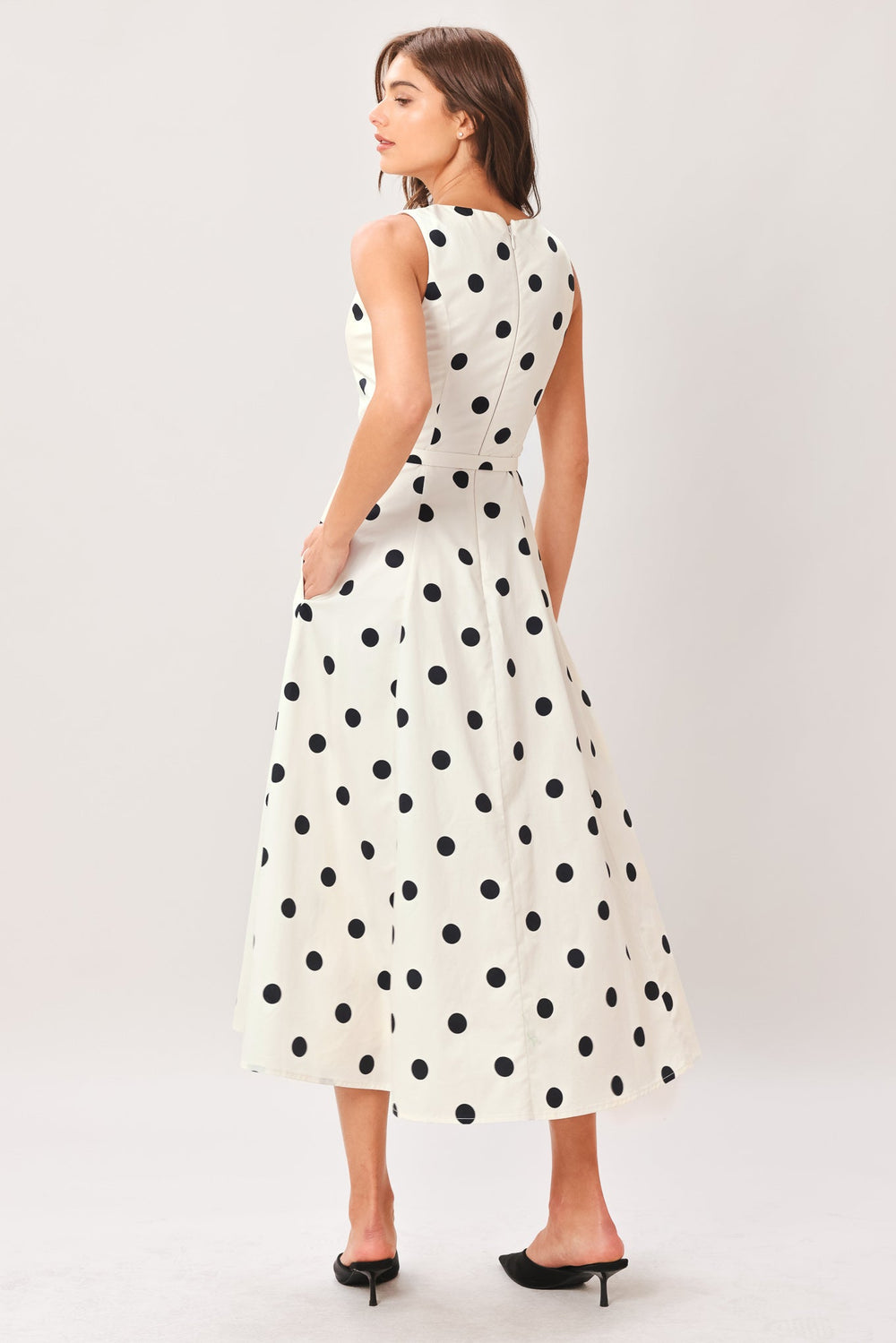 PURE POLKA WOVEN MIDI DRESS | Boutique In USA, DRESSES, $ 108.00, A Moment Of Now™