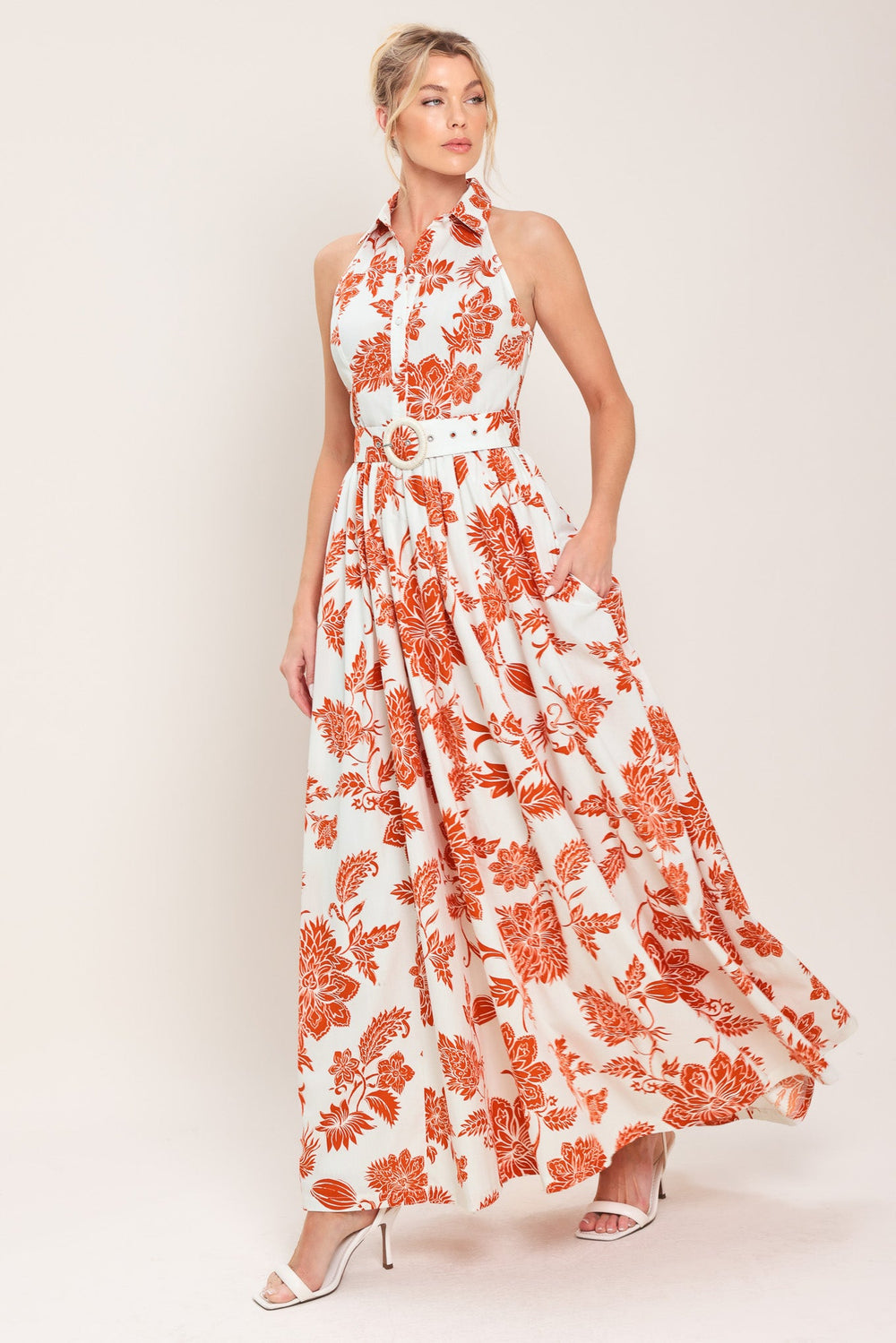 flying tomato halter maxi dress Flying Tomato AS TIME GOES BY WOVEN MAXI DRESS Woman's World Shop