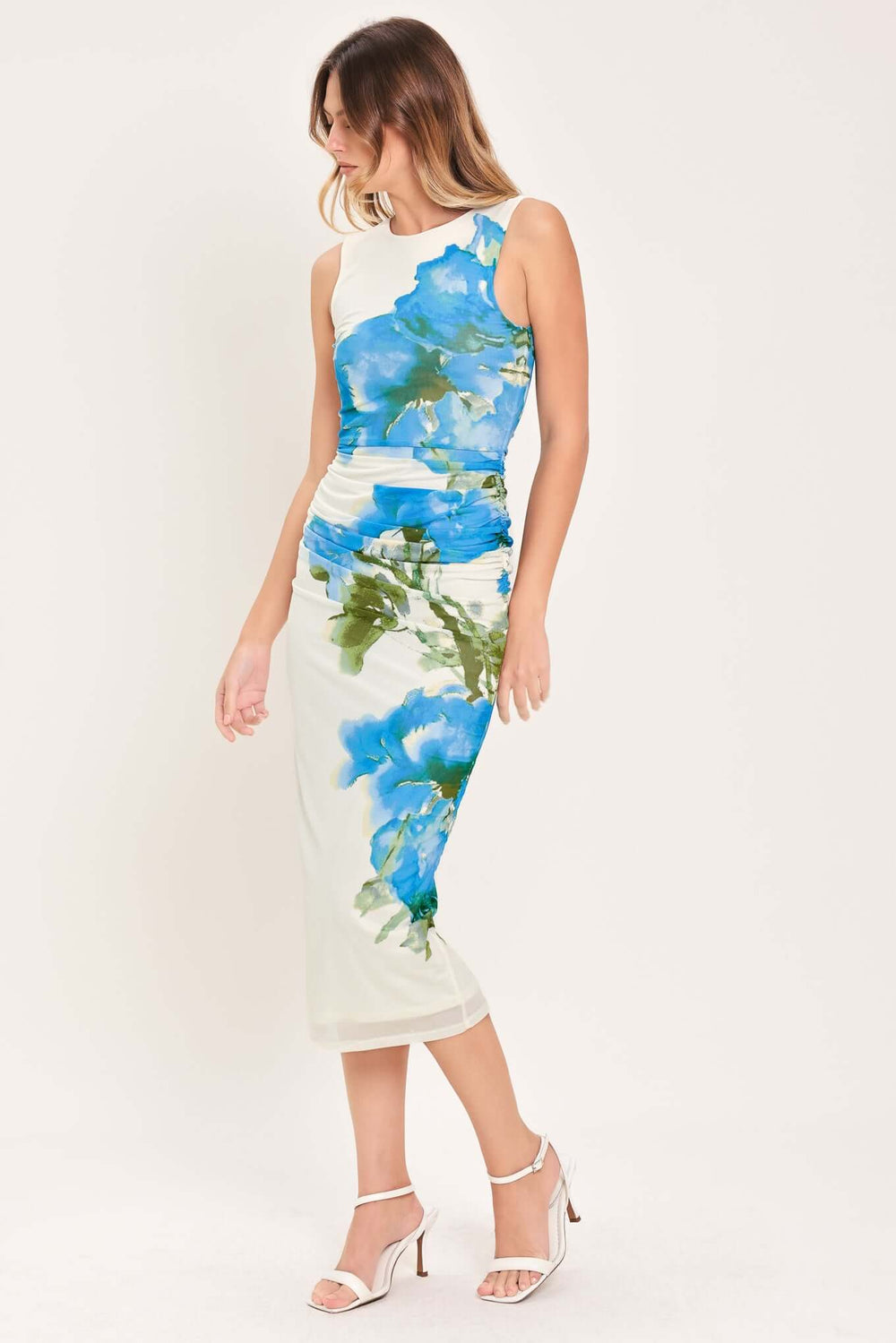 BLUEBELL WHISPER POWER MESH MIDI DRESS | Boutique In USA, DRESSES, $ 70.00, A Moment Of Now™