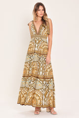 Golden Mosaic Woven Maxi Dress, DRESSES, $ 86.00, A Moment Of Now™