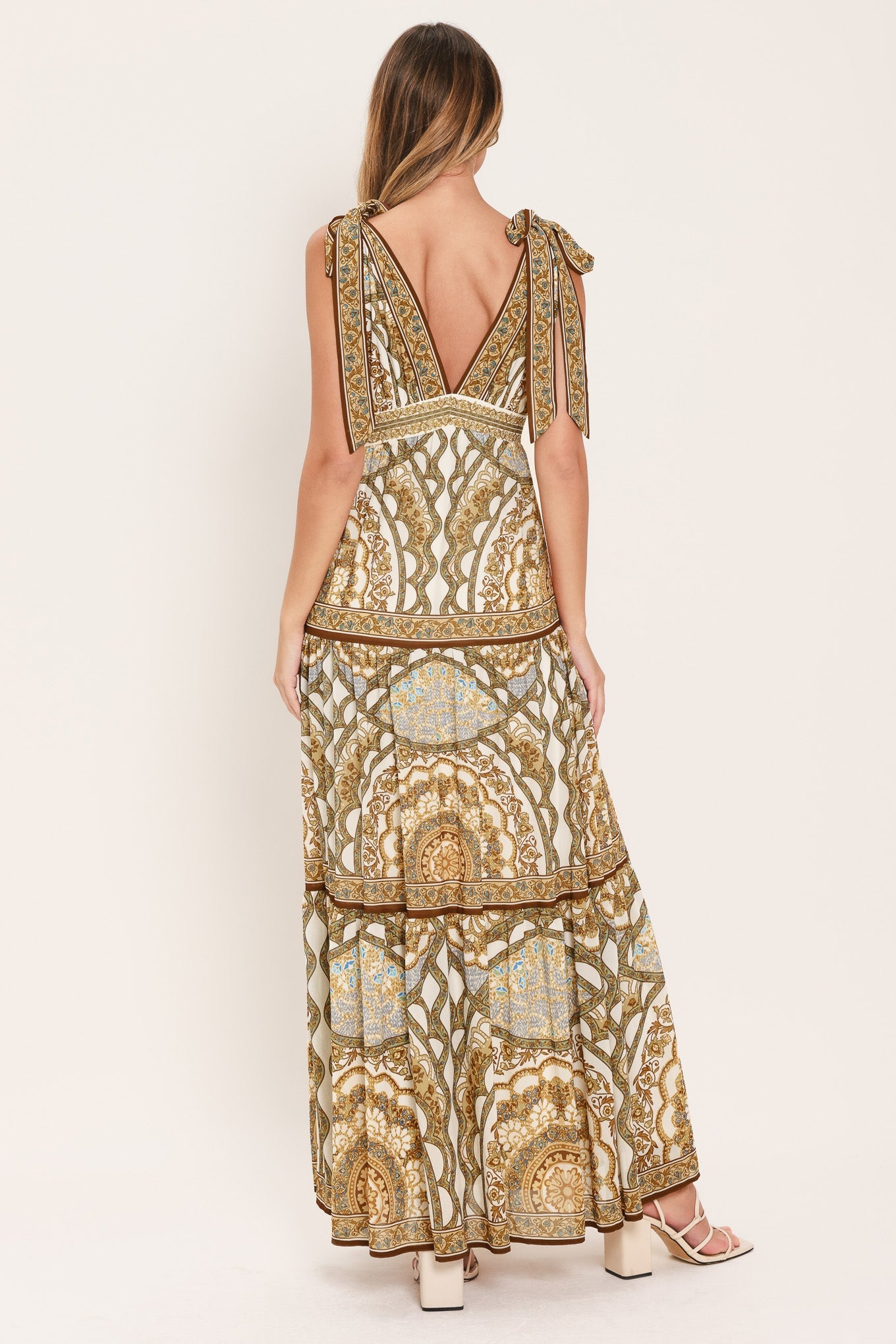 Golden Mosaic Woven Maxi Dress, DRESSES, $ 86.00, A Moment Of Now™