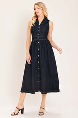 INDIGO CHARM DENIM MIDI DRESS | Boutique In USA, DRESSES, $ 102.00, A Moment Of Now™