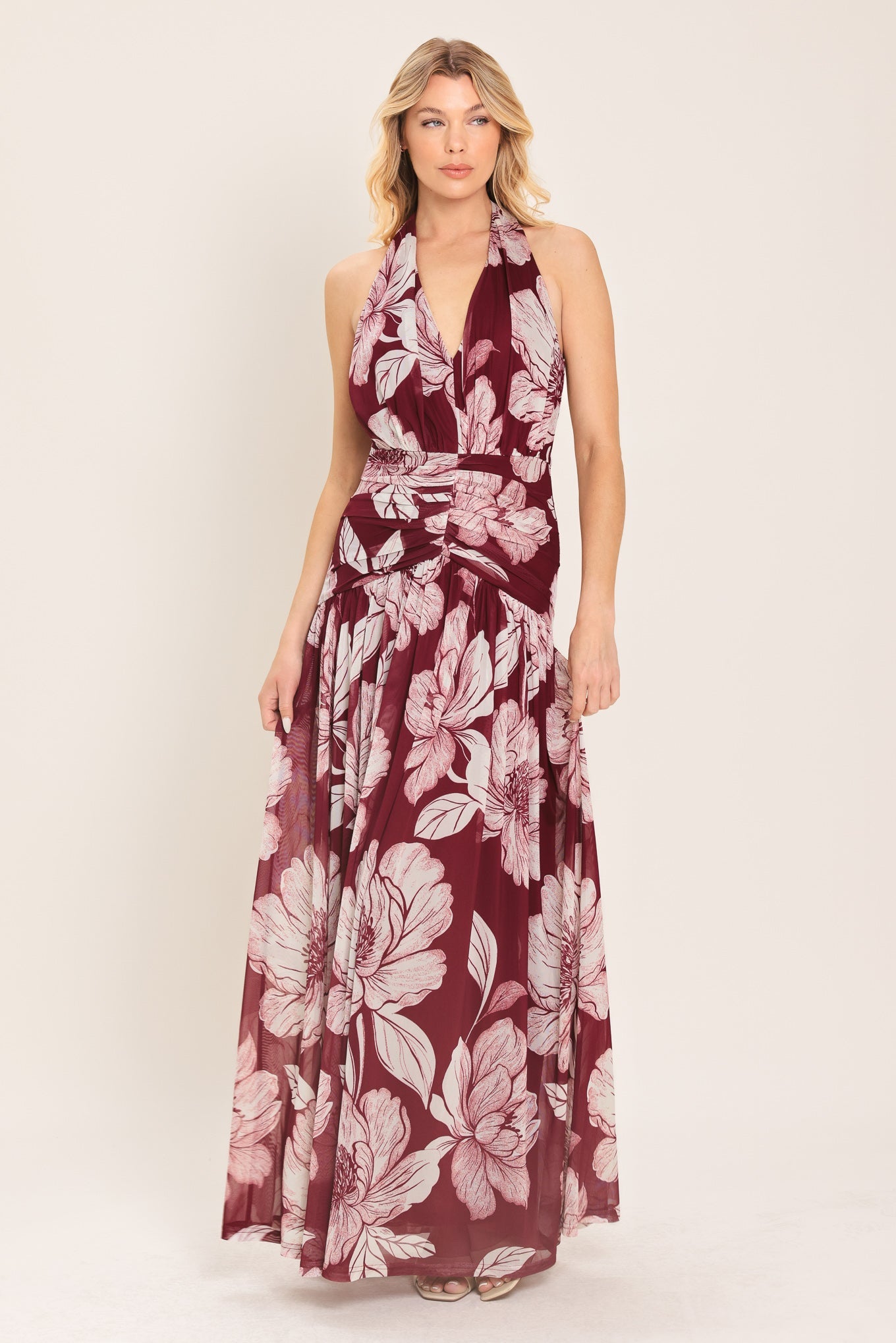 ROSEWOOD ROMANCE POWER MESH MAXI DRESS | Boutique In USA, DRESSES, $ 86.00, A Moment Of Now™
