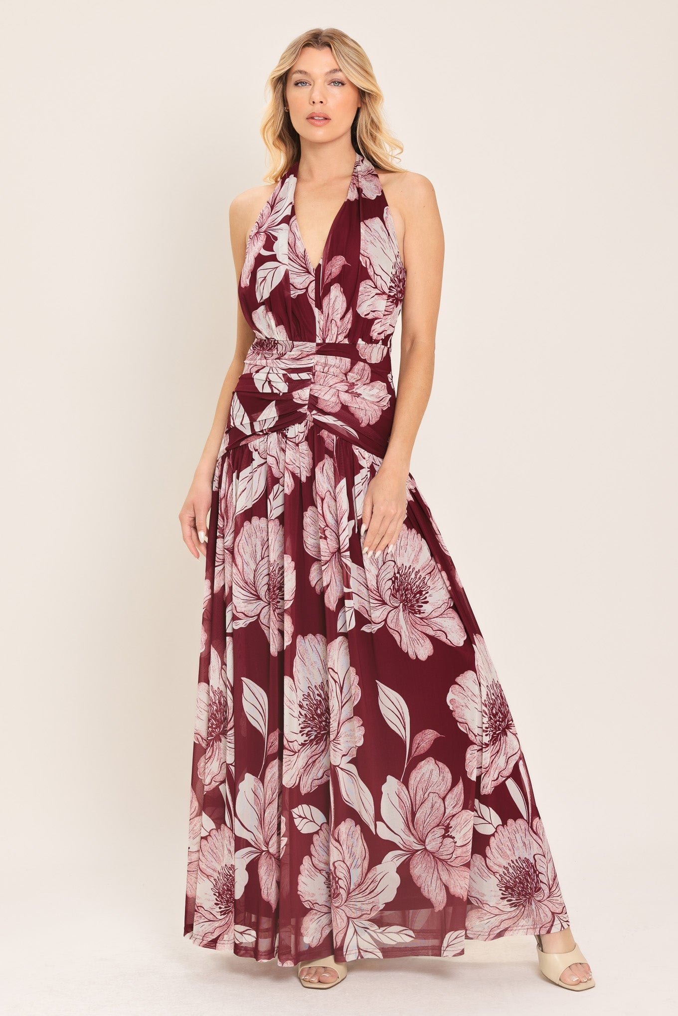 ROSEWOOD ROMANCE POWER MESH MAXI DRESS | Boutique In USA, DRESSES, $ 86.00, A Moment Of Now™