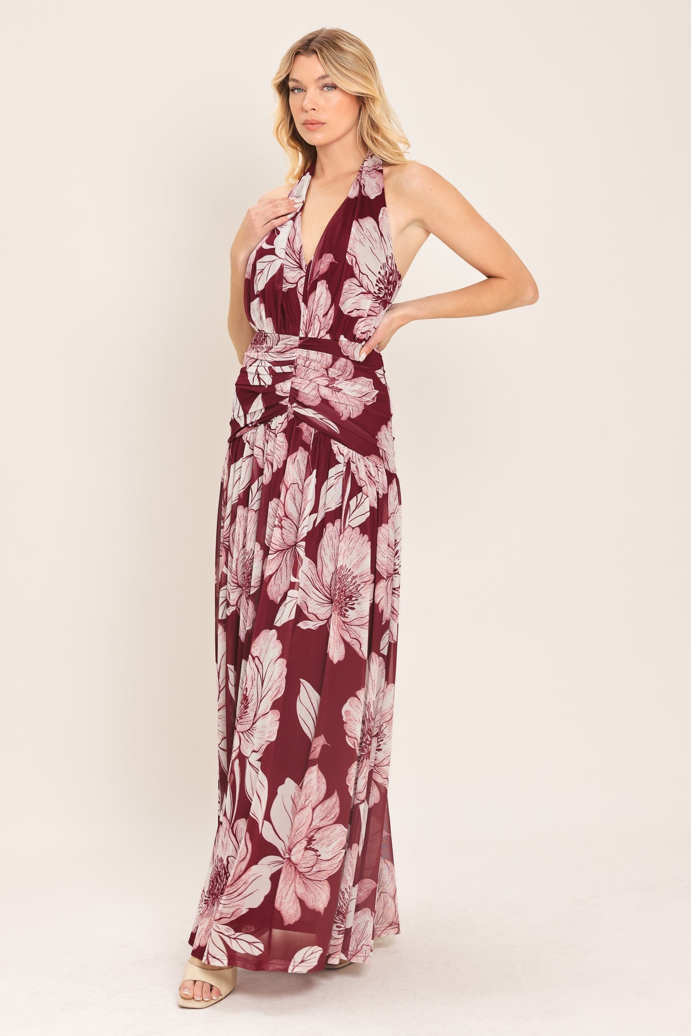 ROSEWOOD ROMANCE POWER MESH MAXI DRESS | Boutique In USA, DRESSES, $ 86.00, A Moment Of Now™