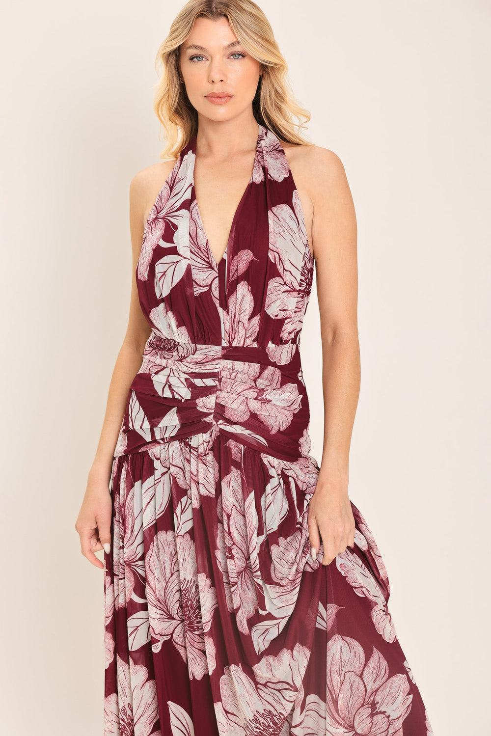 ROSEWOOD ROMANCE POWER MESH MAXI DRESS | Boutique In USA, DRESSES, $ 86.00, A Moment Of Now™