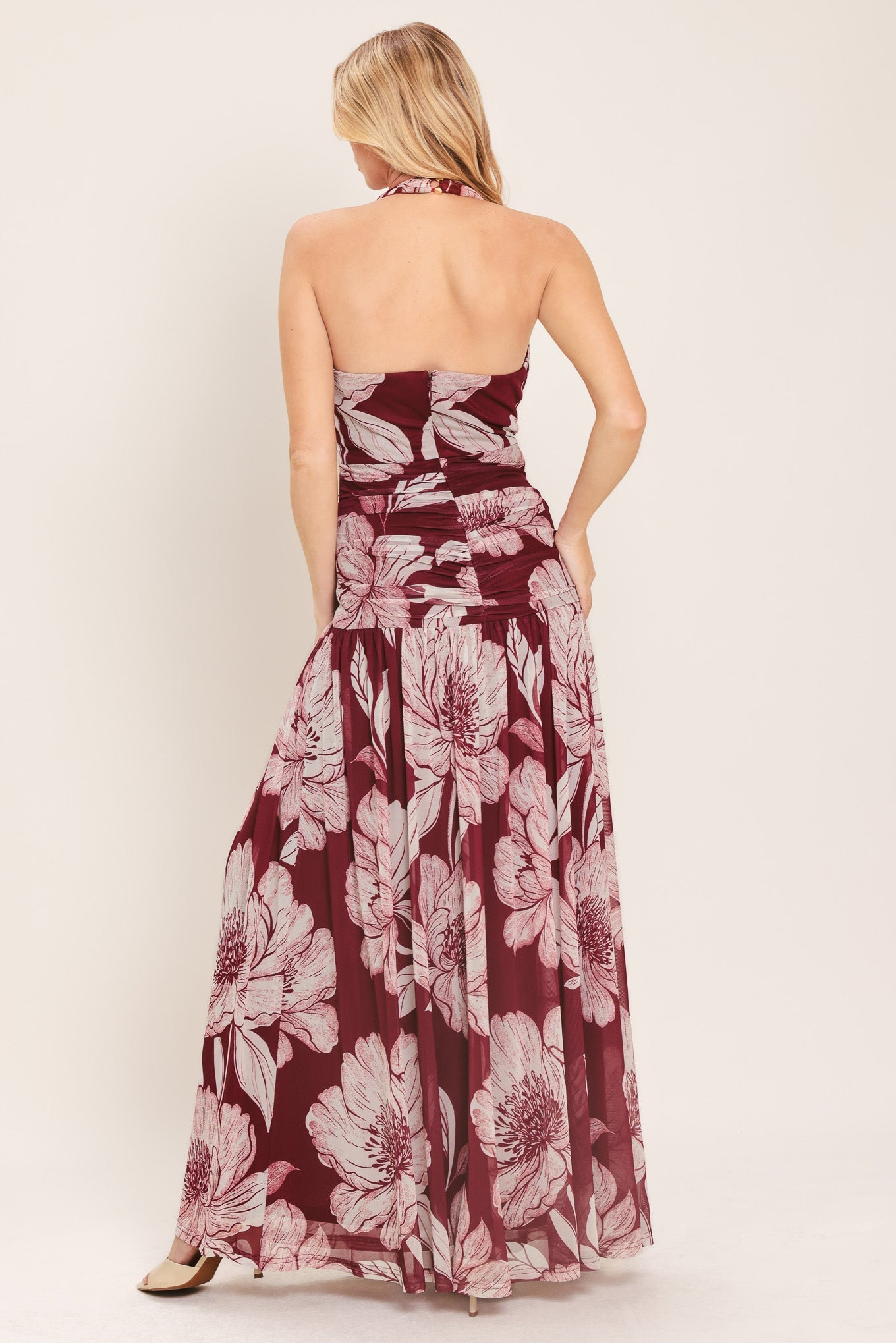 ROSEWOOD ROMANCE POWER MESH MAXI DRESS | Boutique In USA, DRESSES, $ 86.00, A Moment Of Now™