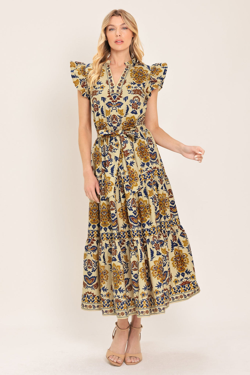 Golden Meadow Woven Midi Dress | Boutique In USA, DRESSES, $ 88.00, A Moment Of Now™