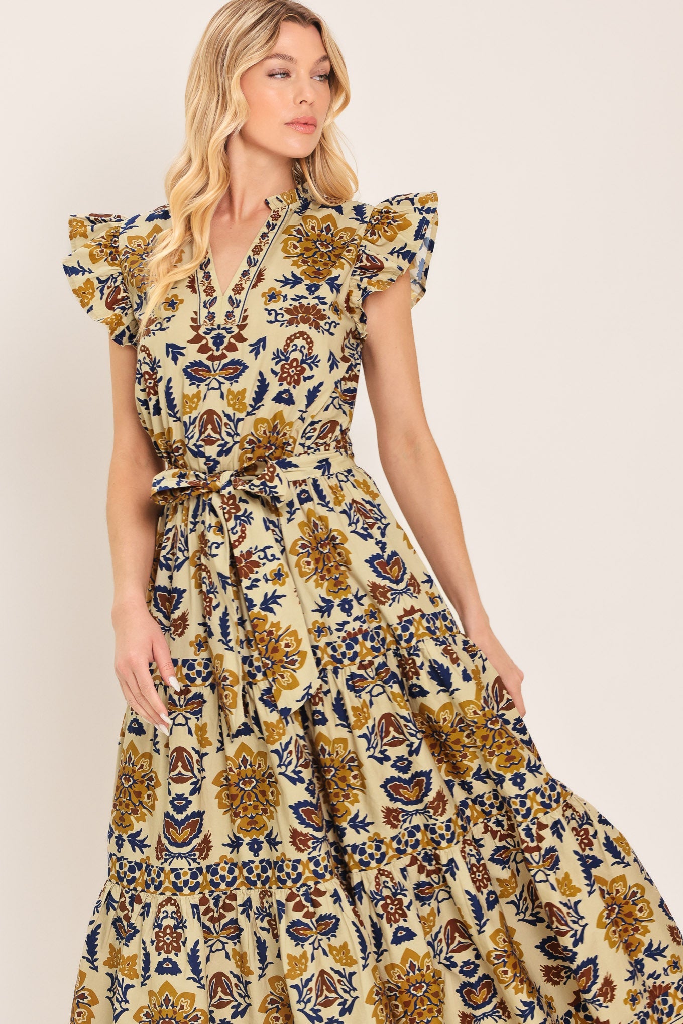 Golden Meadow Woven Midi Dress | Boutique In USA, DRESSES, $ 88.00, A Moment Of Now™