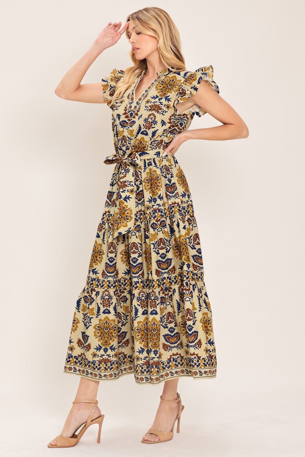 Golden Meadow Woven Midi Dress | Boutique In USA, DRESSES, $ 88.00, A Moment Of Now™