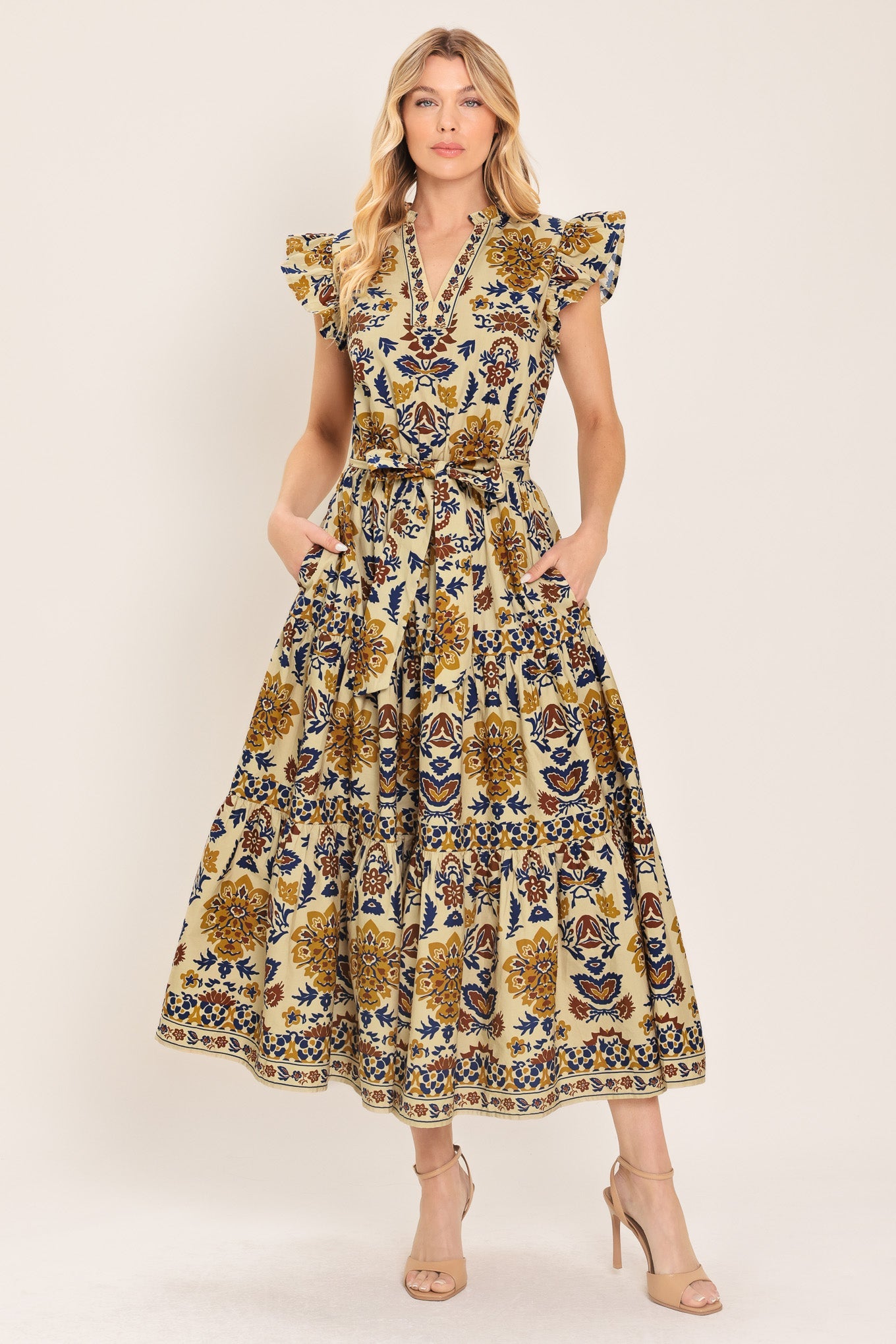 Golden Meadow Woven Midi Dress | Boutique In USA, DRESSES, $ 88.00, A Moment Of Now™