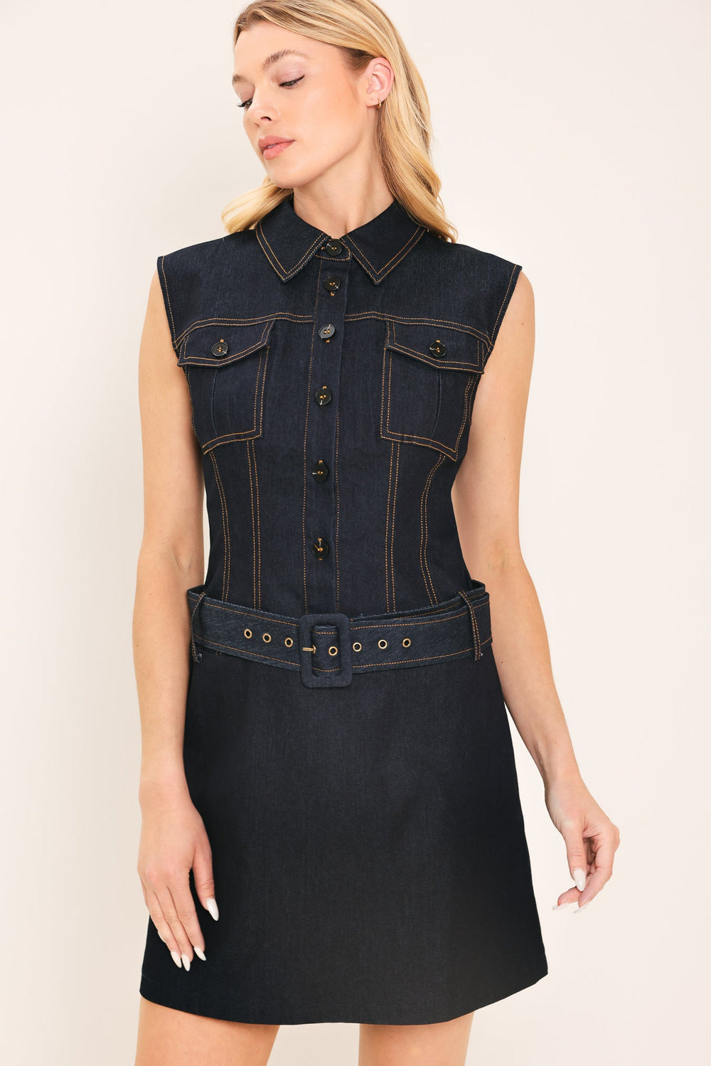 Denim Socialite Mini Dress | Boutique In USA, DRESSES, $ 70.00, A Moment Of Now™