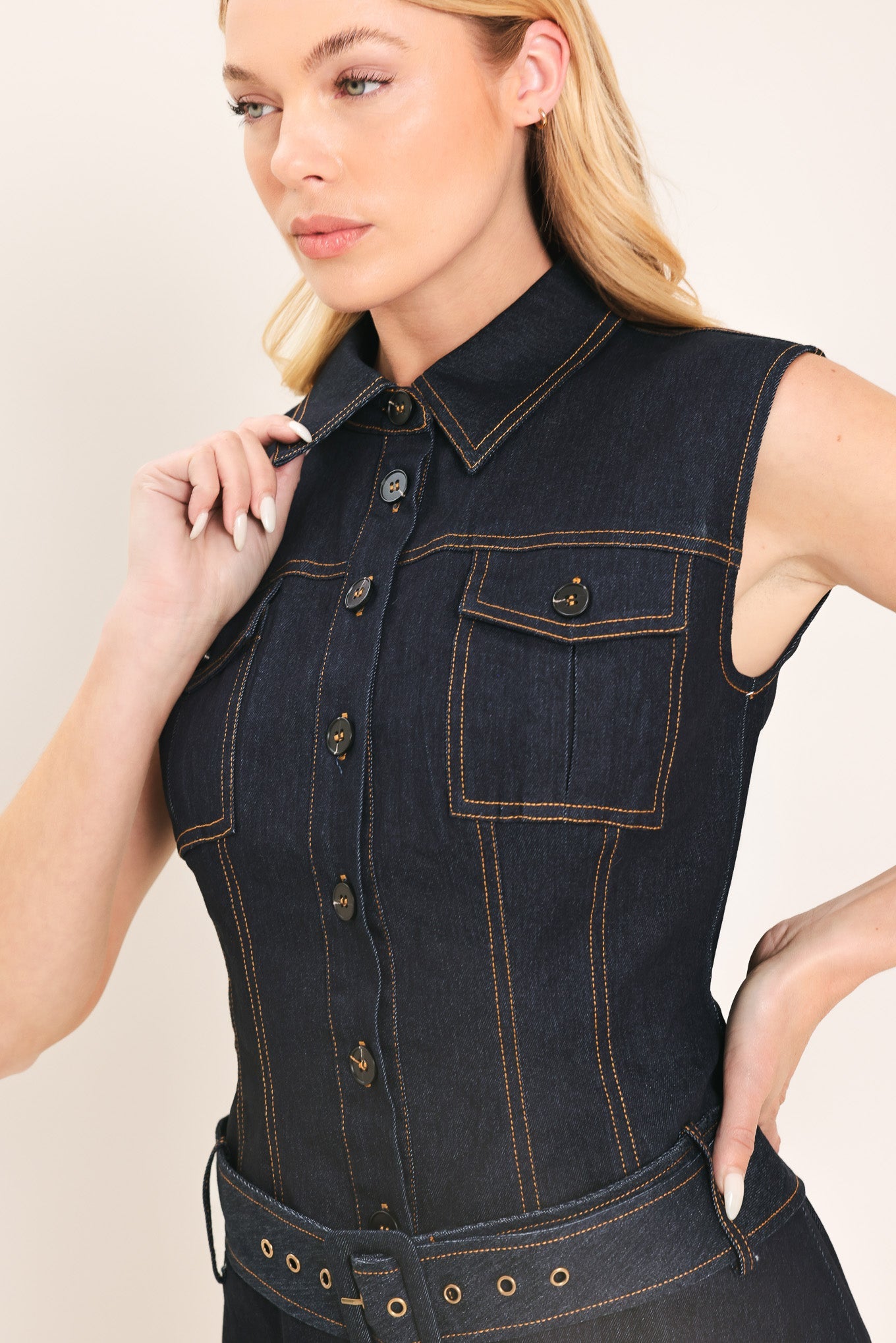 Denim Socialite Mini Dress | Boutique In USA, DRESSES, $ 70.00, A Moment Of Now™