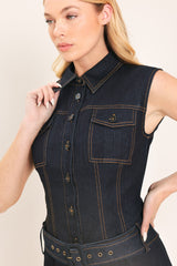 Denim Socialite Mini Dress | Boutique In USA, DRESSES, $ 70.00, A Moment Of Now™