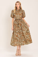 Vintage Paisley Woven Midi Dress | Boutique In USA, DRESSES, $ 82.00, A Moment Of Now™