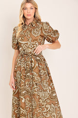 Vintage Paisley Woven Midi Dress | Boutique In USA, DRESSES, $ 82.00, A Moment Of Now™