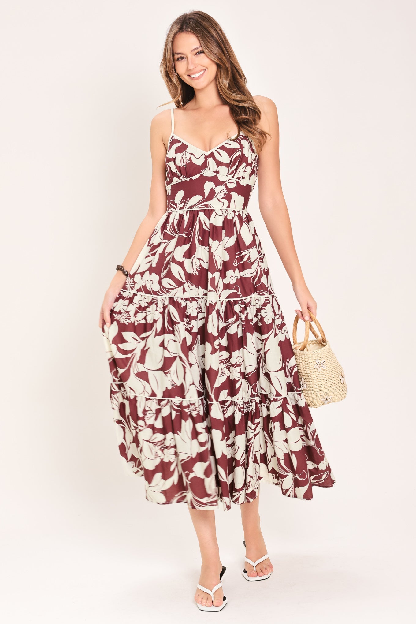 Romance In Wine Woven Midi Dress | Boutique In USA, DRESSES, $ 88.00, A Moment Of Now™