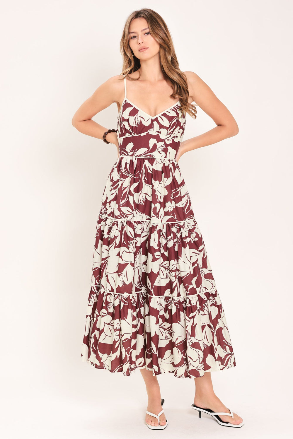 Romance In Wine Woven Midi Dress | Boutique In USA, DRESSES, $ 88.00, A Moment Of Now™