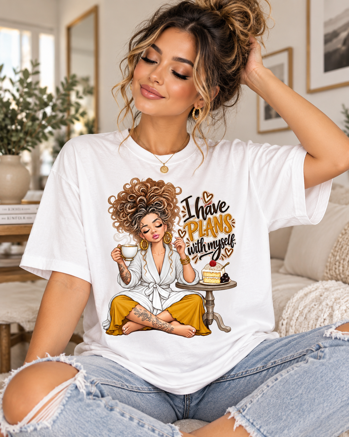 I Have Plans With Myself Relaxed Tee — Self-Care Cozy Shirt