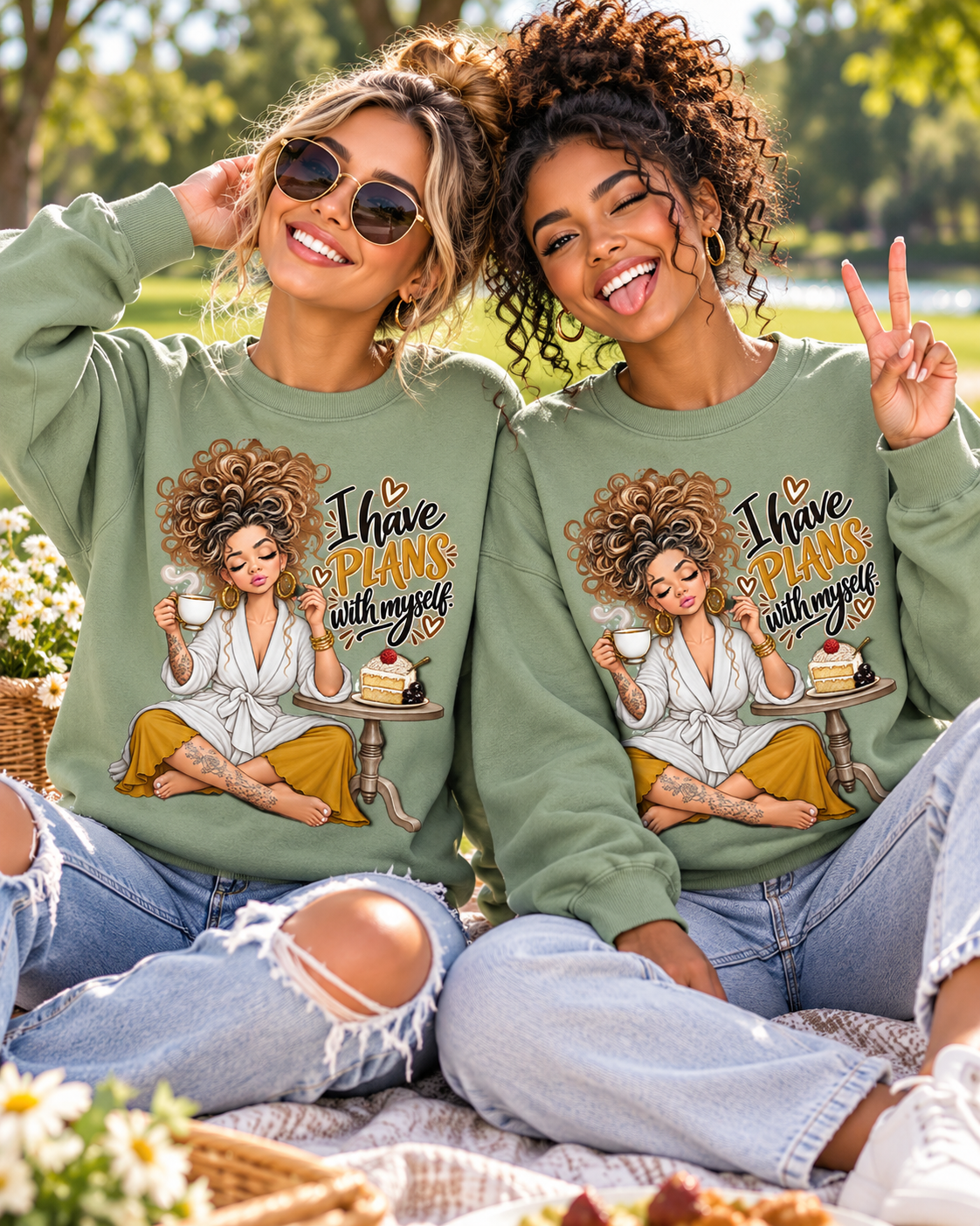 I Have Plans With Myself Sweatshirt — Cozy Self-Care Relaxation Crewneck
