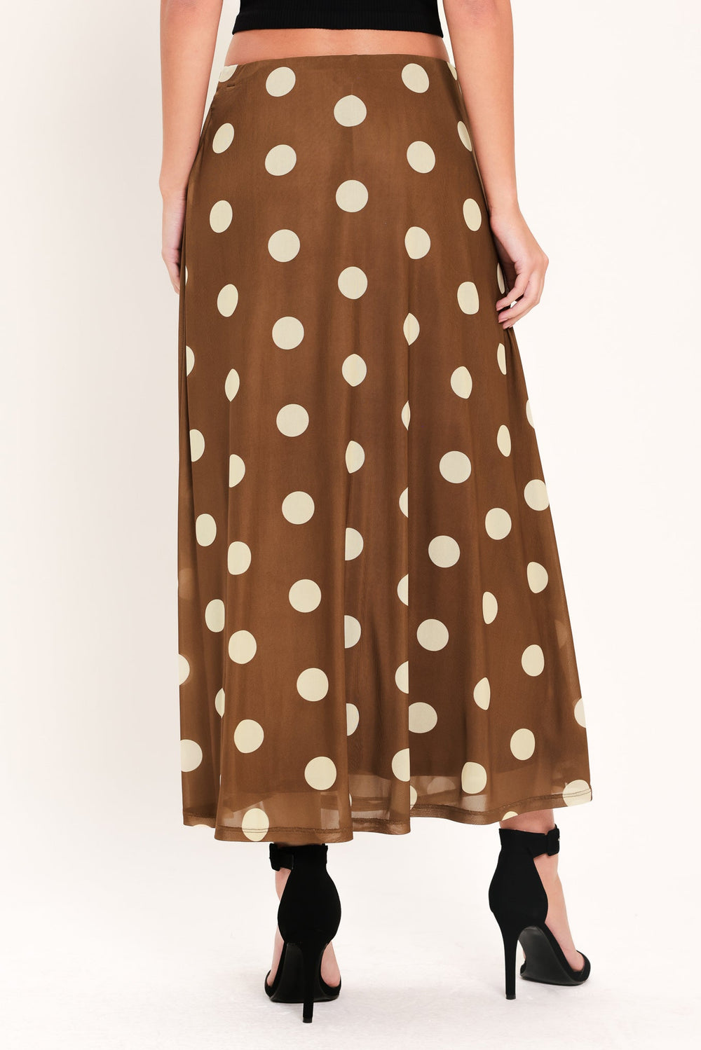 FRENCH GIRL POLKA DOT POWER MESH MIDI SKIRT | Boutique In USA, SKIRTS, $ 70.00, A Moment Of Now™