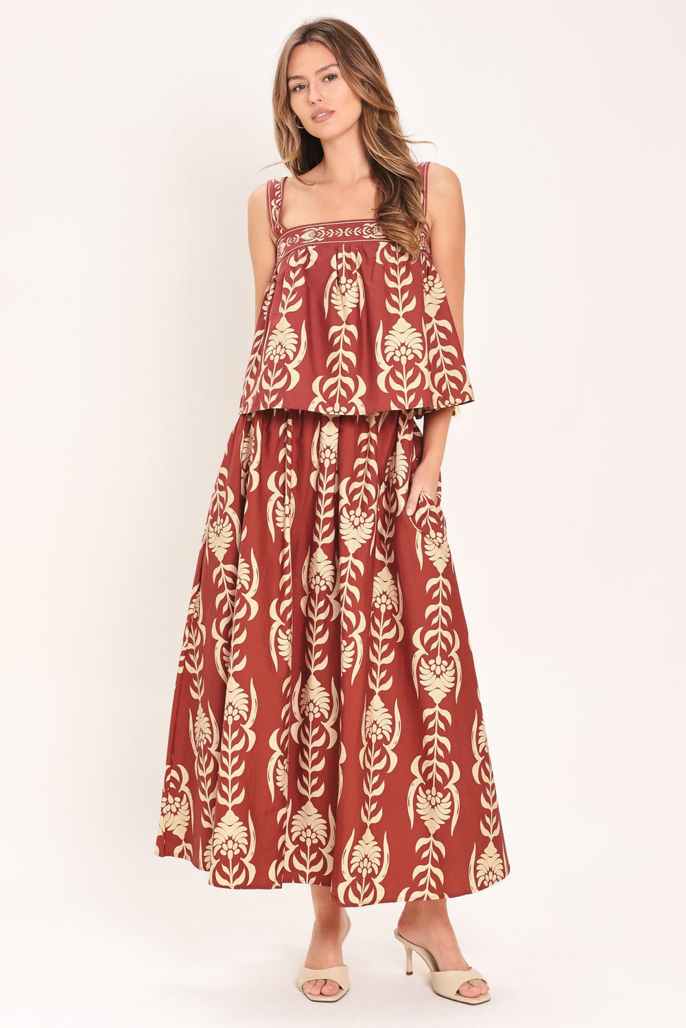 Waikiki Sunset Woven Ankle Shirt | Boutique In USA, SKIRTS, $ 72.00, A Moment Of Now™