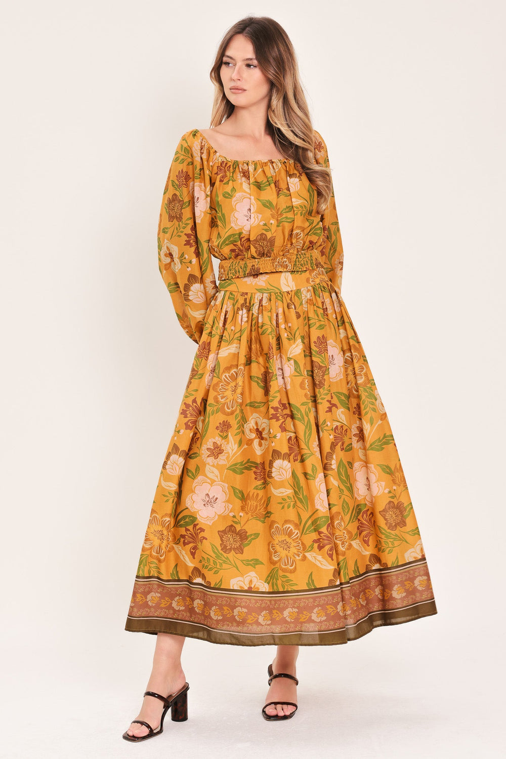 Sunset Garden Woven Full Midi Skirt | Boutique In USA, SKIRTS, $ 78.00, A Moment Of Now™