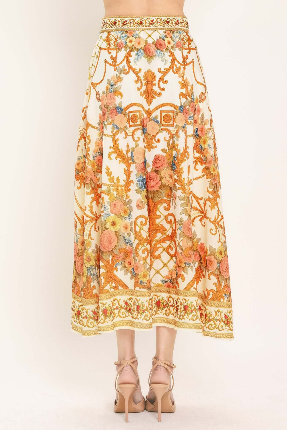 Antique Bloom Woven Midi Circle Skirt | Boutique In USA, SKIRTS, $ 70.00, A Moment Of Now™