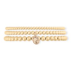 St. Christopher Juno Triple Bracelet Stack | 14K Gold Filled, Bracelets, $ 198.00, A Moment Of Now™