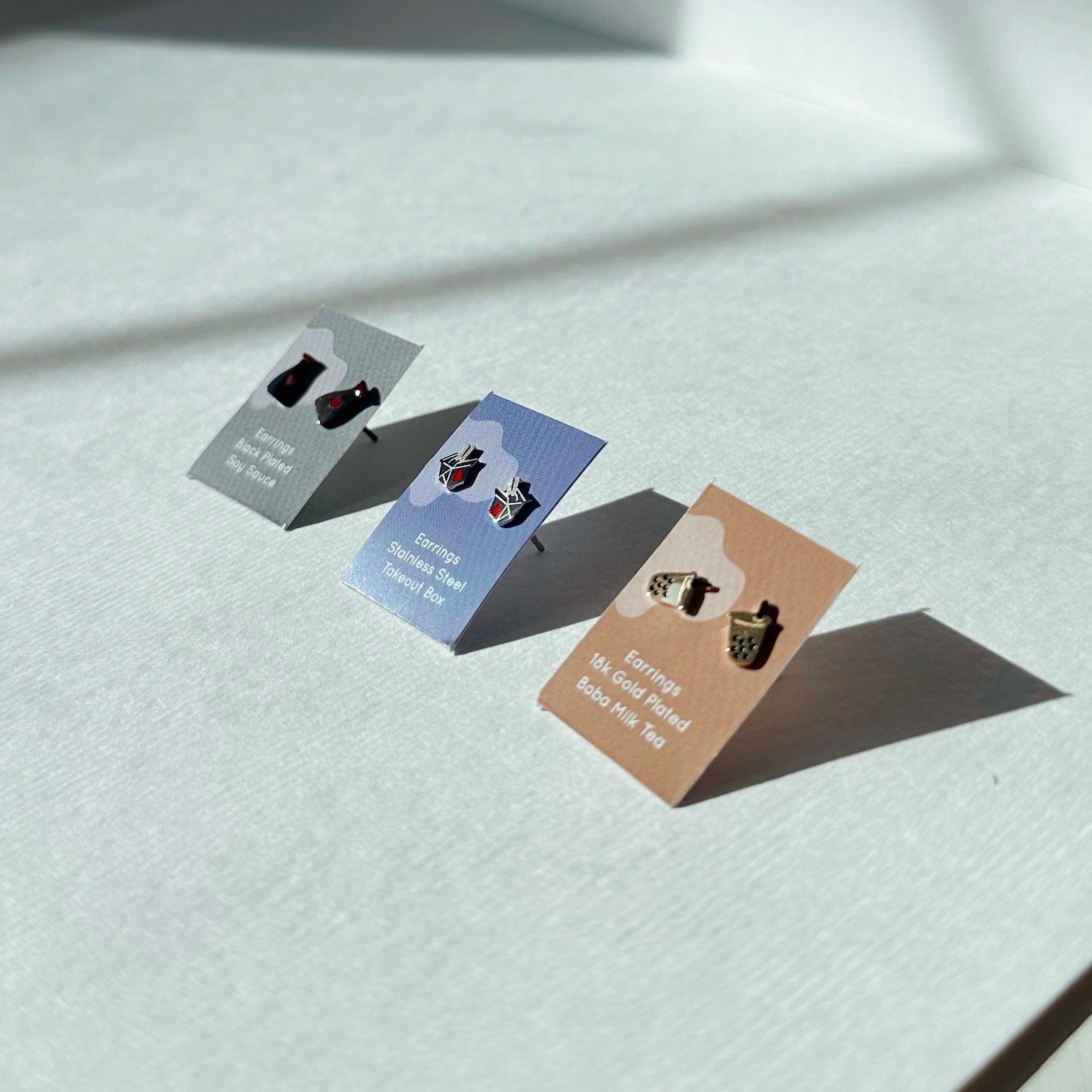 Asian Takeout Earring Set - Hypoallergenic Tiny Studs Gift Set